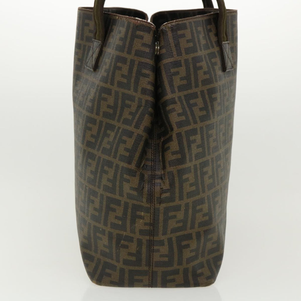 FENDI Zucca Canvas Tote Bag PVC Leather Brown rd2937
