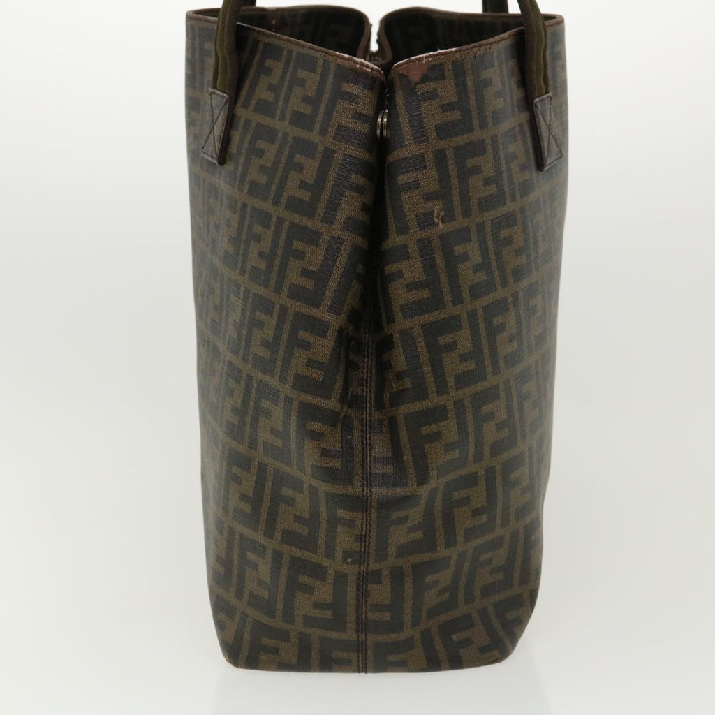 FENDI Zucca Canvas Tote Bag PVC Leather Brown rd2937