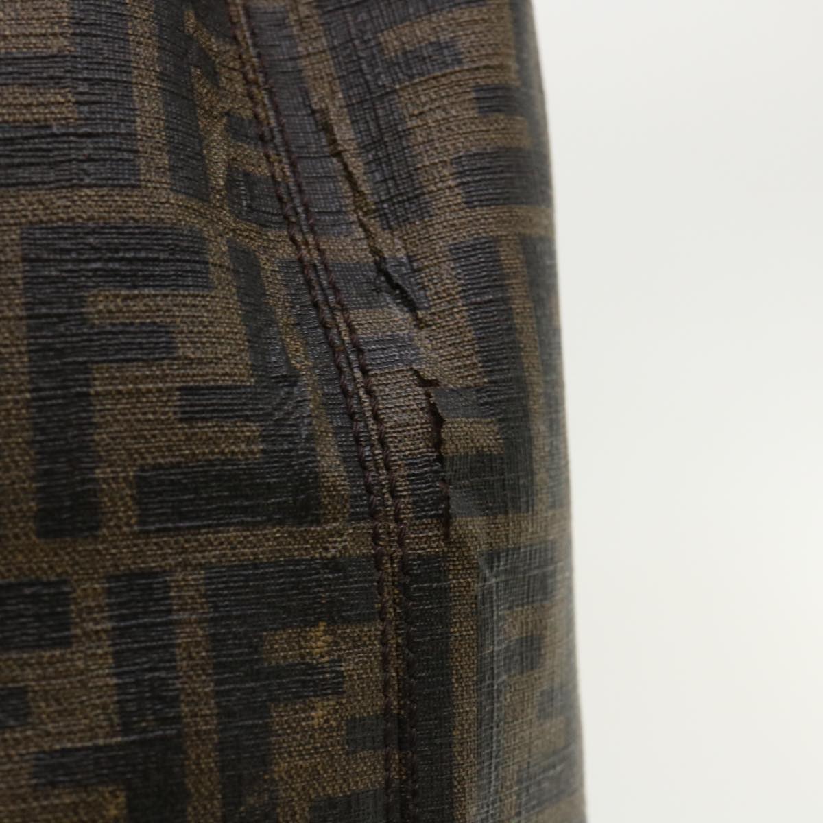 FENDI Zucca Canvas Tote Bag PVC Leather Brown rd2937