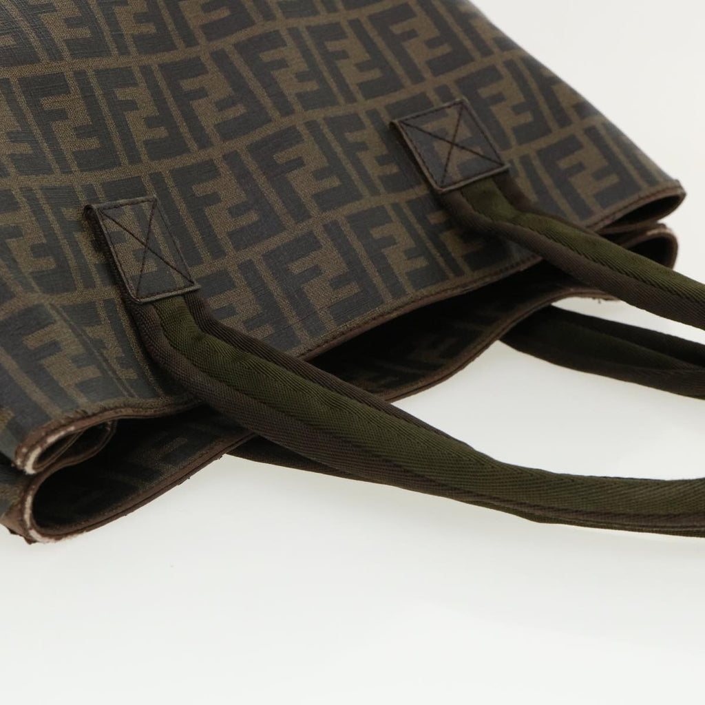 FENDI Zucca Canvas Tote Bag PVC Leather Brown rd2937