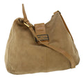 FENDI Mamma Baguette Shoulder Bag Suede Leather Brown rd2986