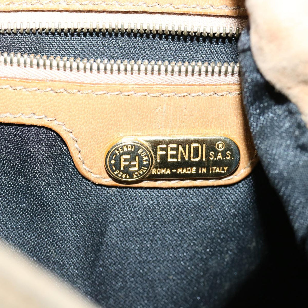 FENDI Mamma Baguette Shoulder Bag Suede Leather Brown rd2986