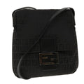 FENDI Zucchino Canvas Mamma Baguette Shoulder Bag Nylon Black rd3006