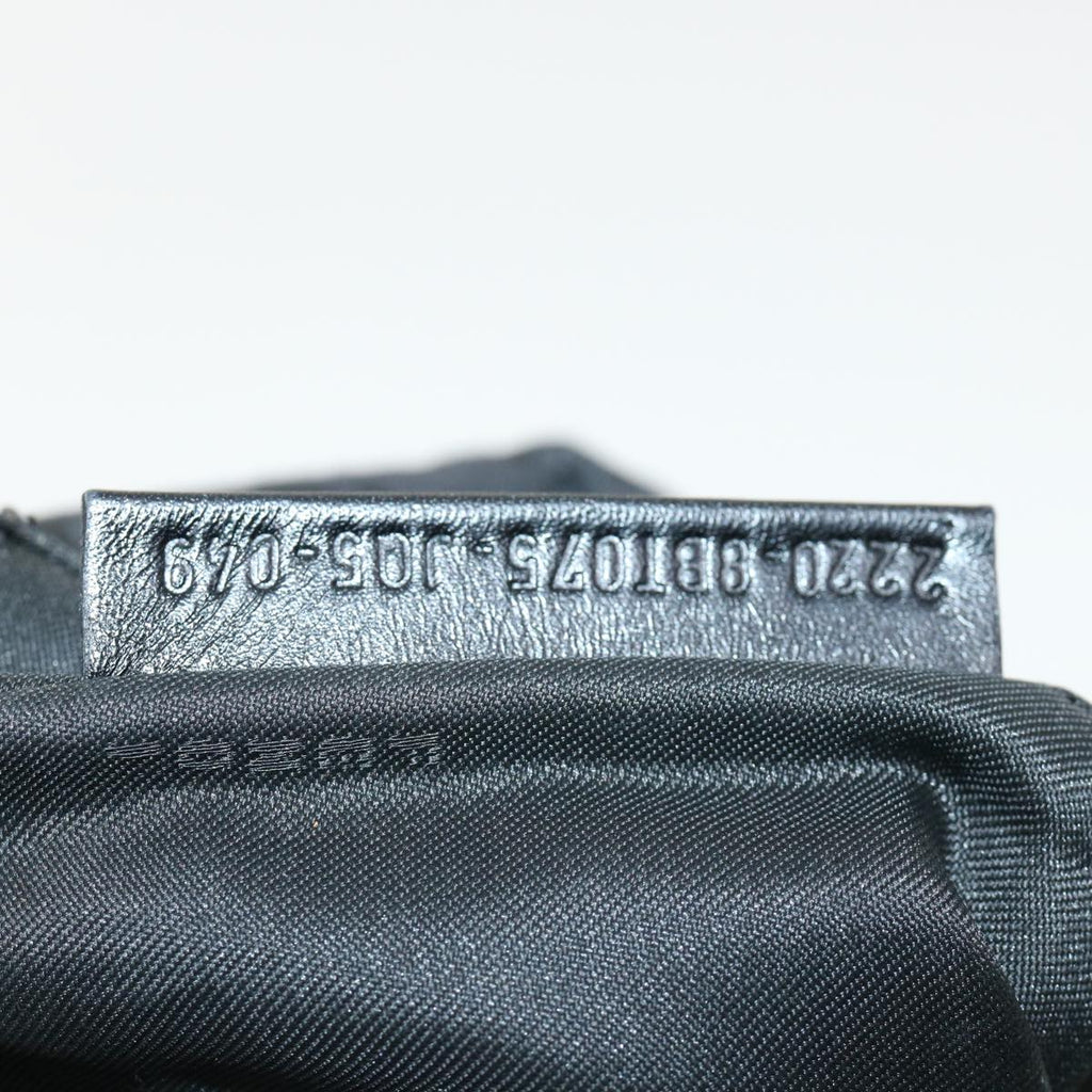 FENDI Zucchino Canvas Mamma Baguette Shoulder Bag Nylon Black rd3006