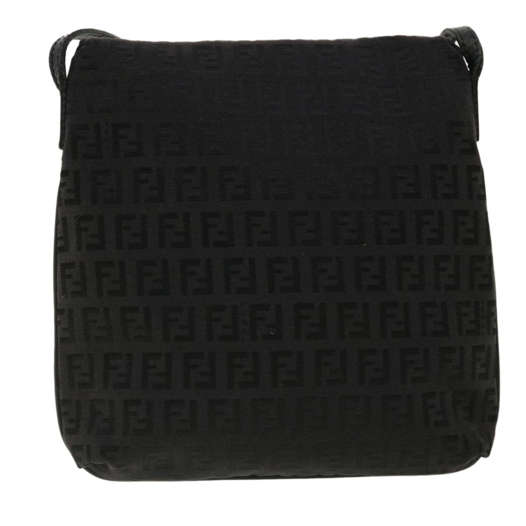 FENDI Zucchino Canvas Mamma Baguette Shoulder Bag Nylon Black rd3006
