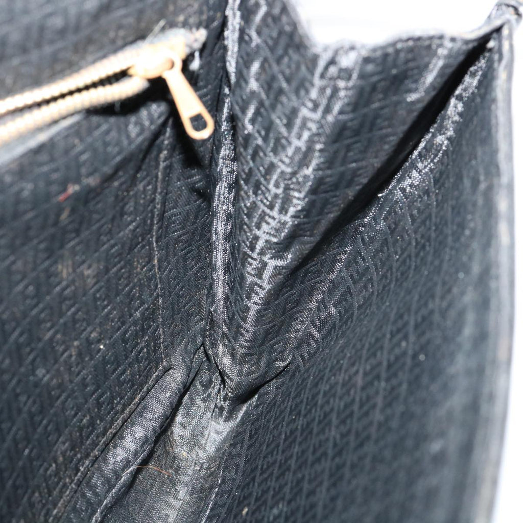 FENDI Zucchino Canvas Shoulder Bag Black rd3030