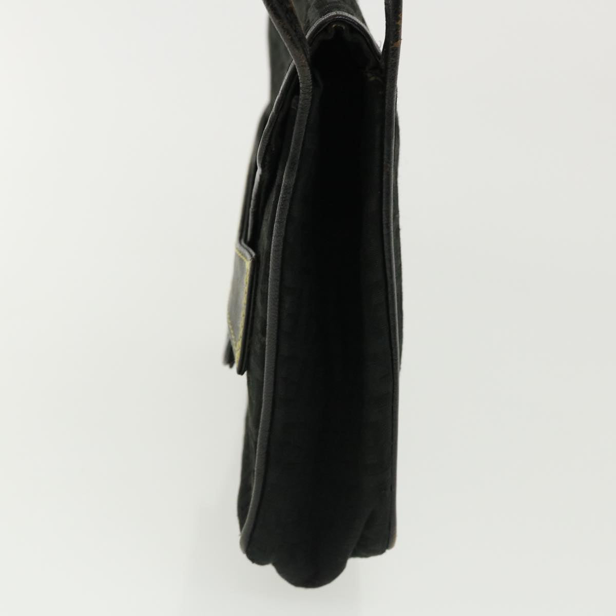 FENDI Zucchino Canvas Shoulder Bag Black rd3030