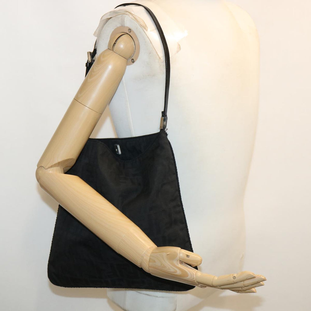FENDI Zucca Canvas Shoulder Bag Black rd3223