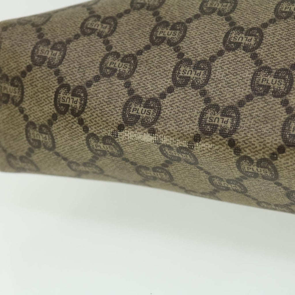 GUCCI GG Plus Canvas Tote Bag PVC Leather Beige rd3380