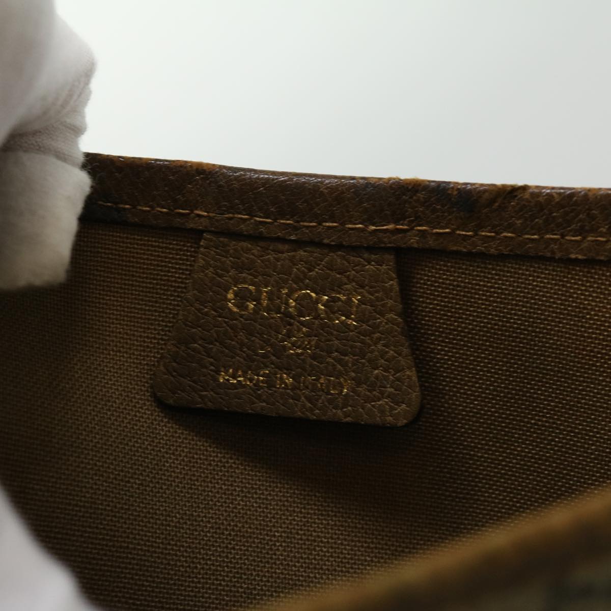 GUCCI GG Plus Canvas Tote Bag PVC Leather Beige rd3380