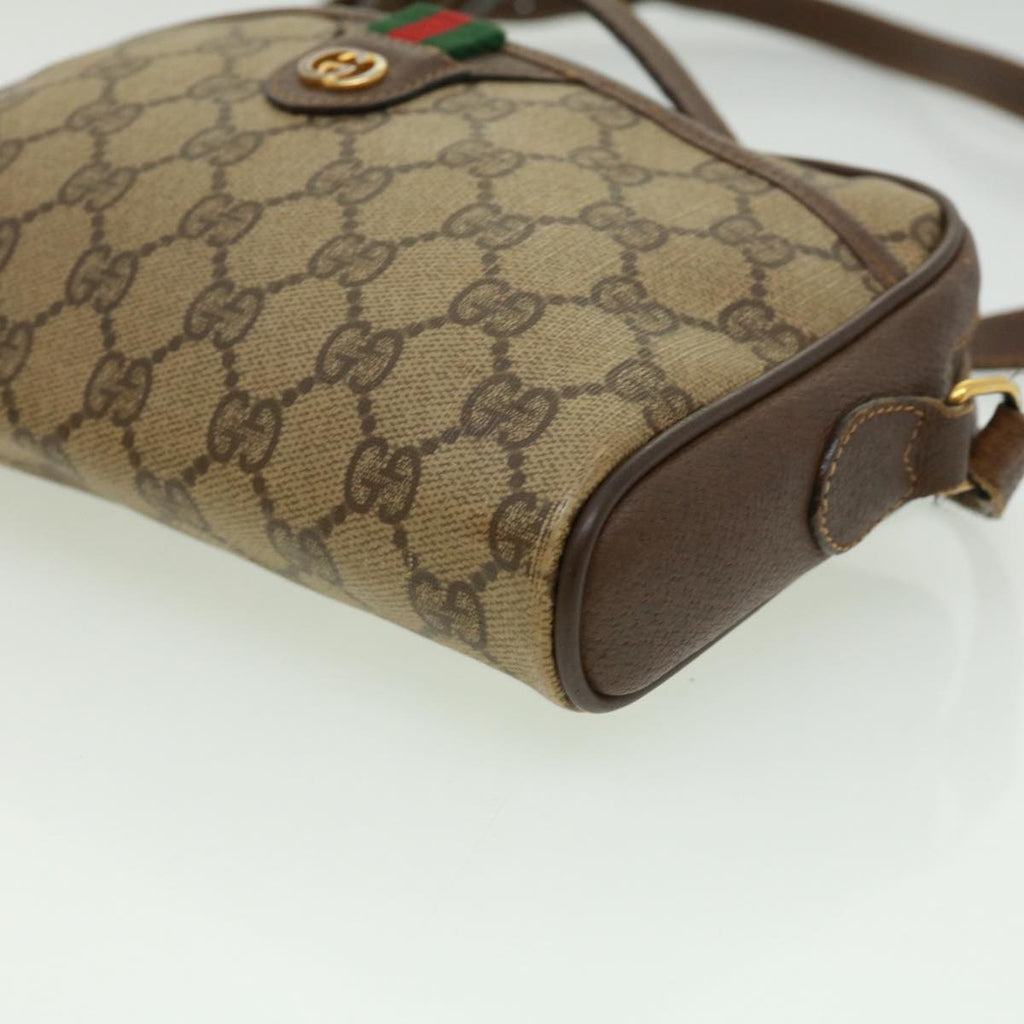 GUCCI GG Canvas Web Sherry Line Shoulder Bag Beige Red Green rd3519