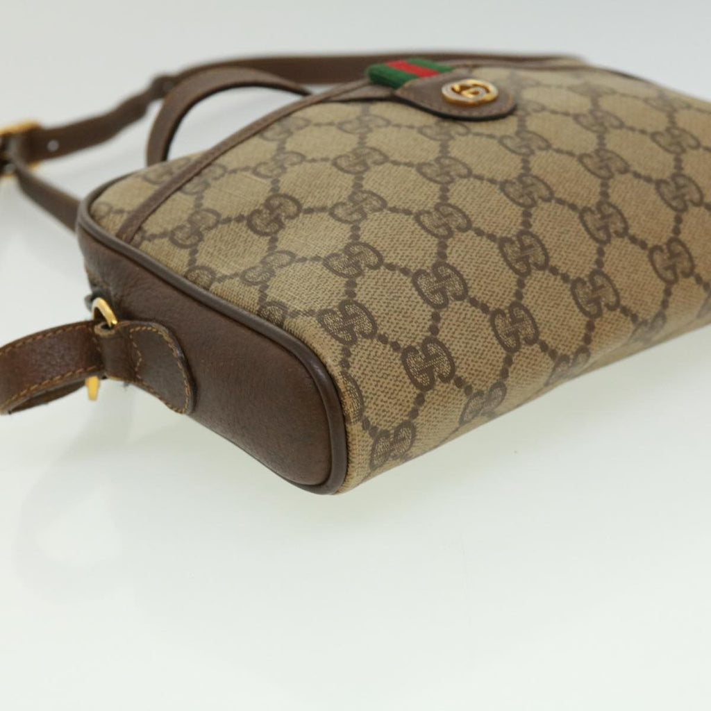 GUCCI GG Canvas Web Sherry Line Shoulder Bag Beige Red Green rd3519