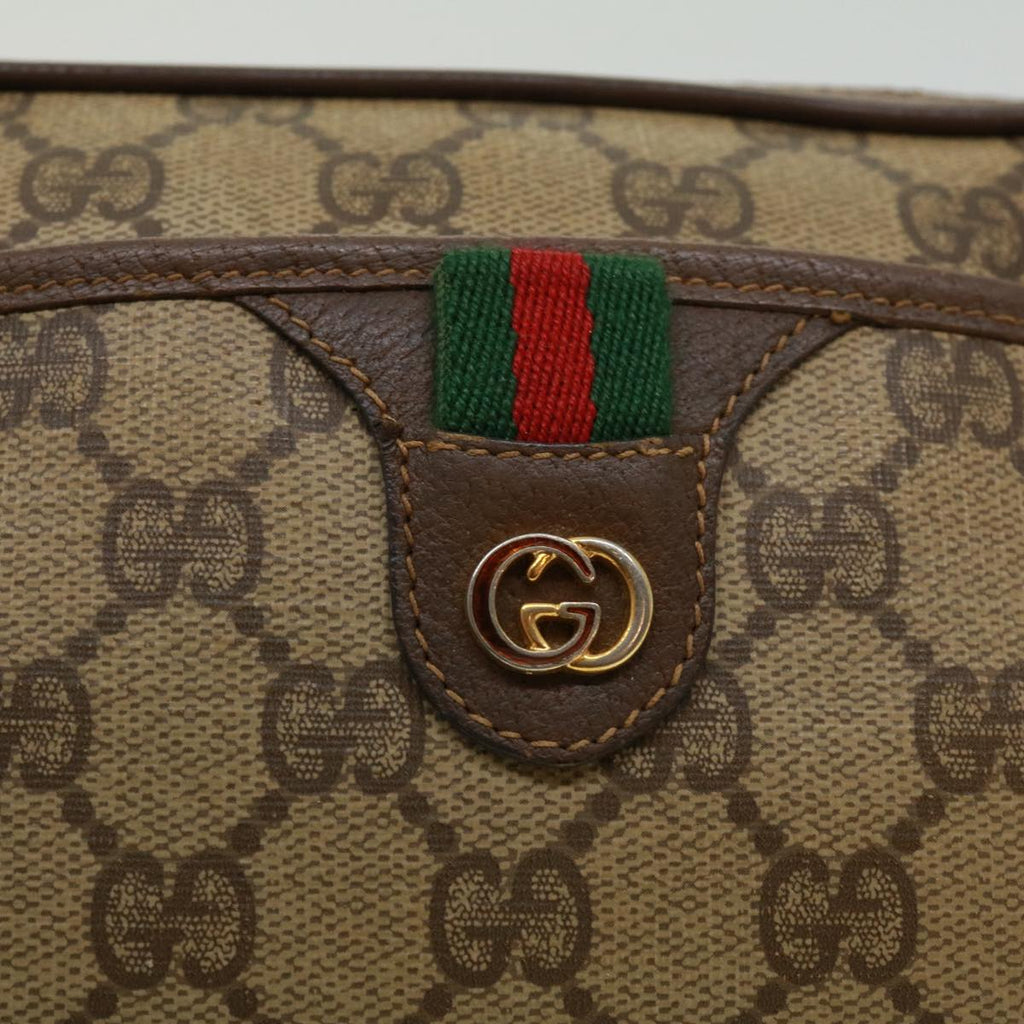 GUCCI GG Canvas Web Sherry Line Shoulder Bag Beige Red Green rd3519