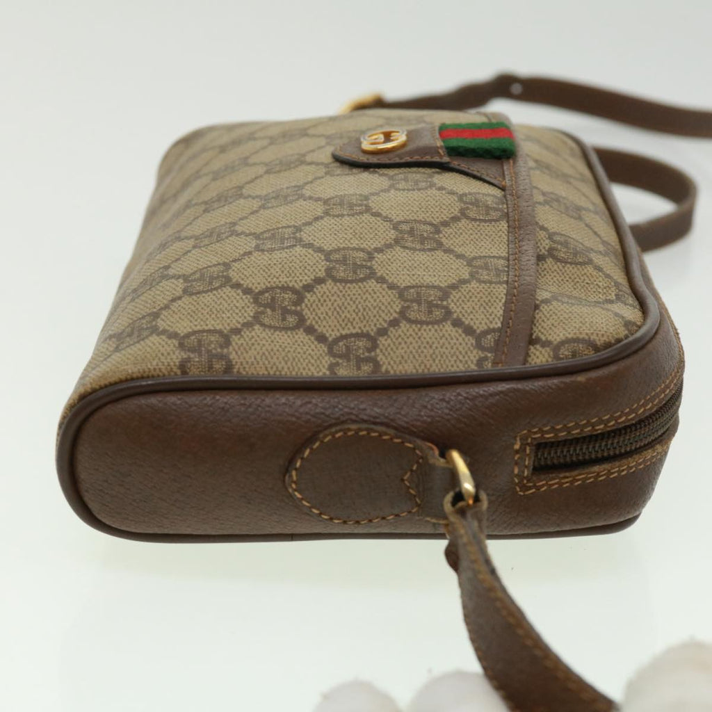 GUCCI GG Canvas Web Sherry Line Shoulder Bag Beige Red Green rd3519