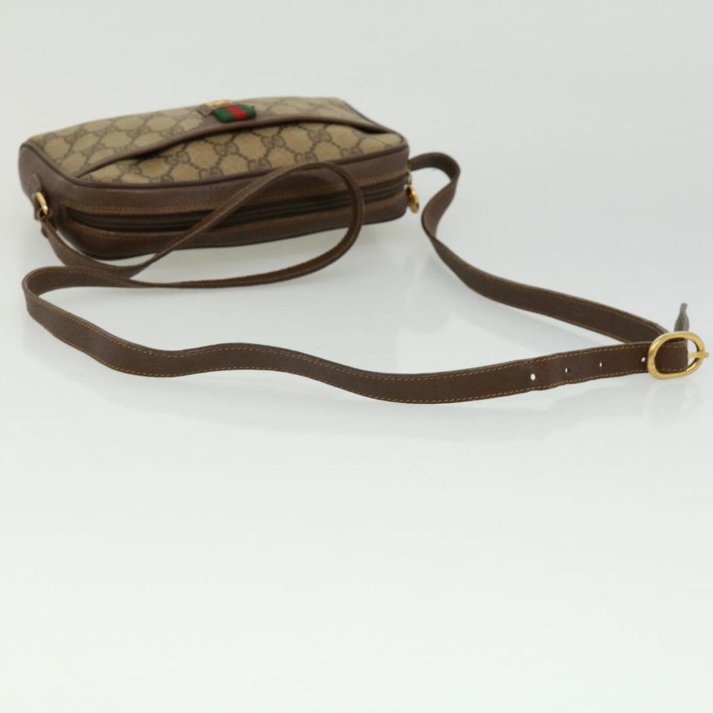 GUCCI GG Canvas Web Sherry Line Shoulder Bag Beige Red Green rd3519