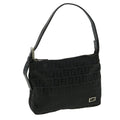 FENDI Zucchino Canvas Shoulder Bag Black rd3664