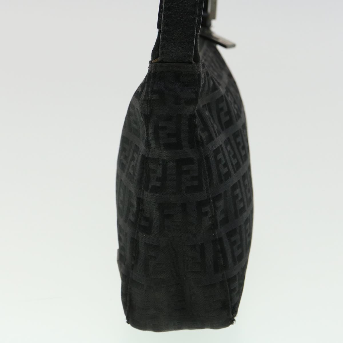 FENDI Zucchino Canvas Shoulder Bag Black rd3664