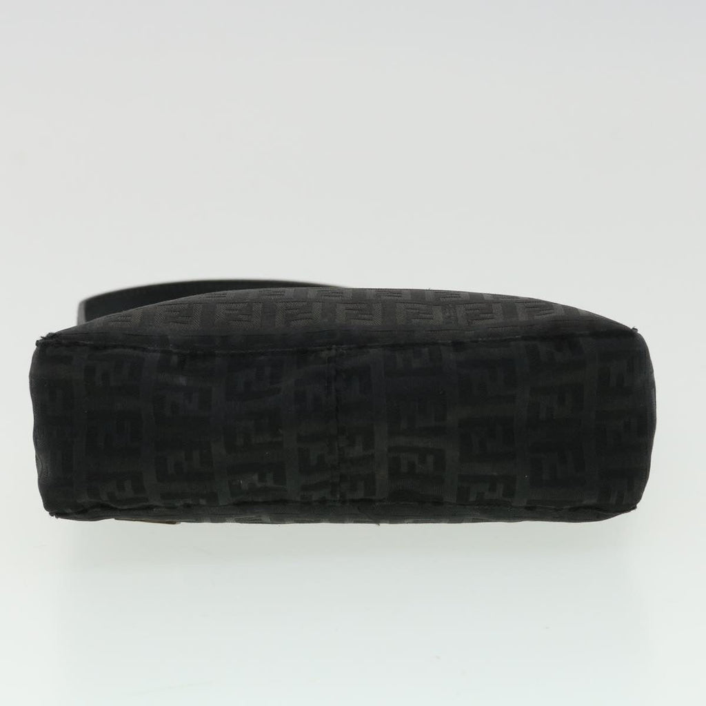 FENDI Zucchino Canvas Shoulder Bag Black rd3664