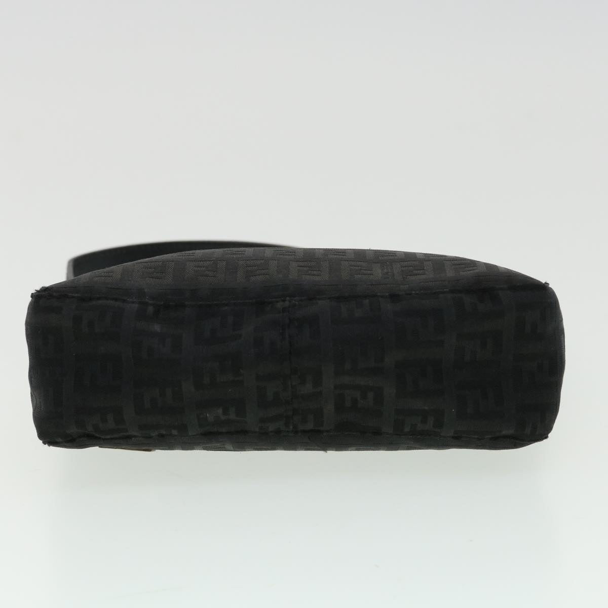 FENDI Zucchino Canvas Shoulder Bag Black rd3664