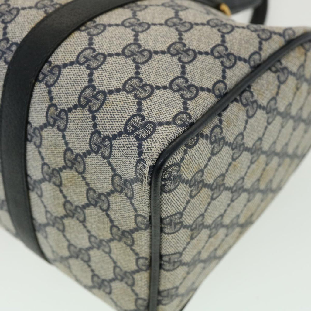 GUCCI GG Canvas Sherry Line Boston Bag PVC Leather Gray Red Navy rd3671