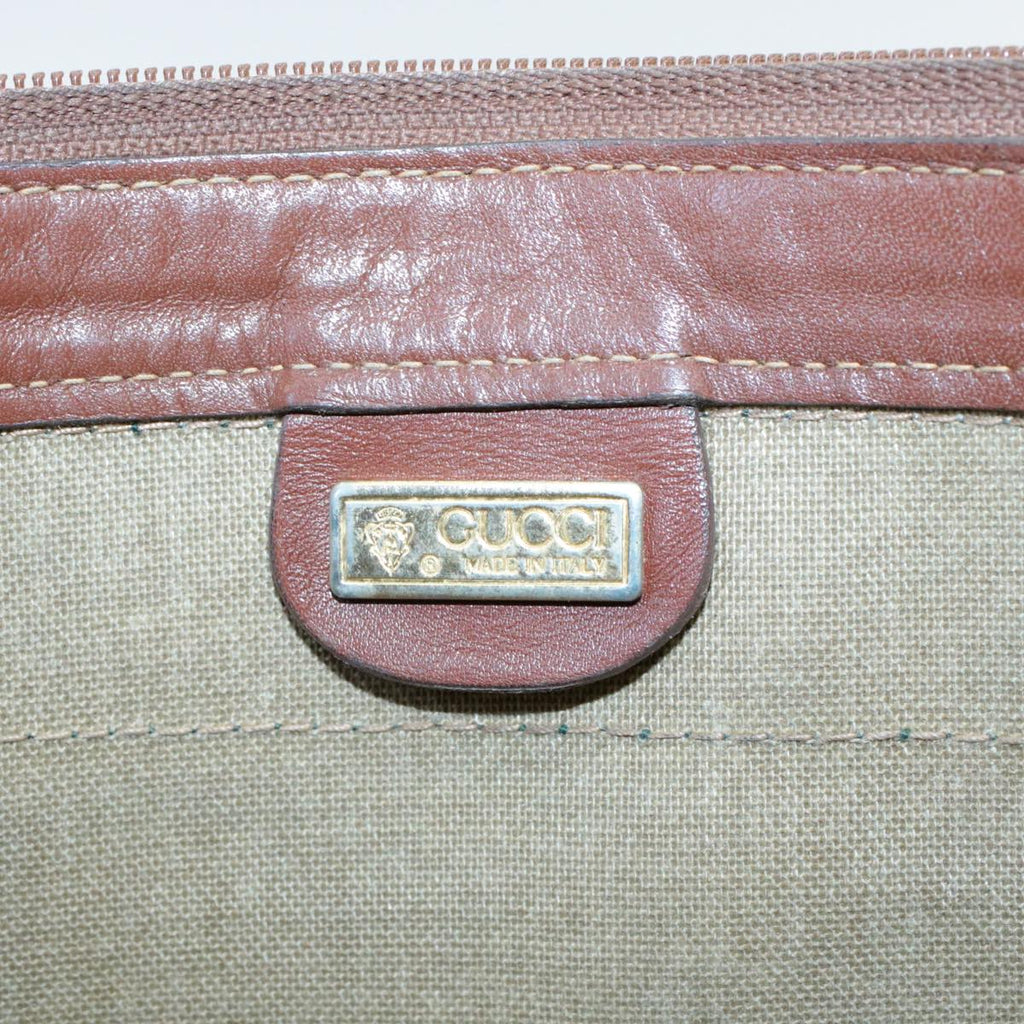 GUCCI Web Sherry Line Micro GG Canvas Clutch Bag Beige Red Green rd390