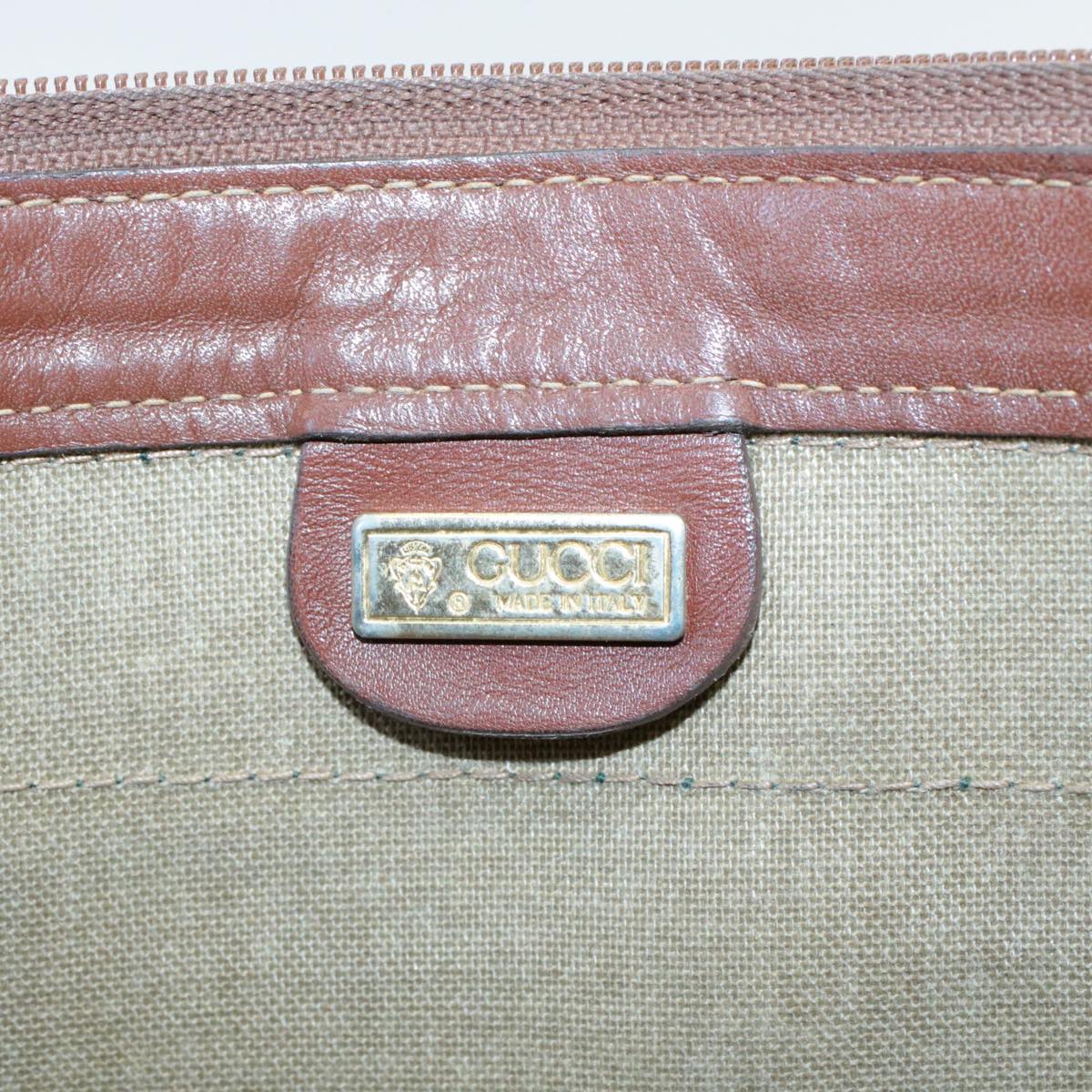 GUCCI Web Sherry Line Micro GG Canvas Clutch Bag Beige Red Green rd390