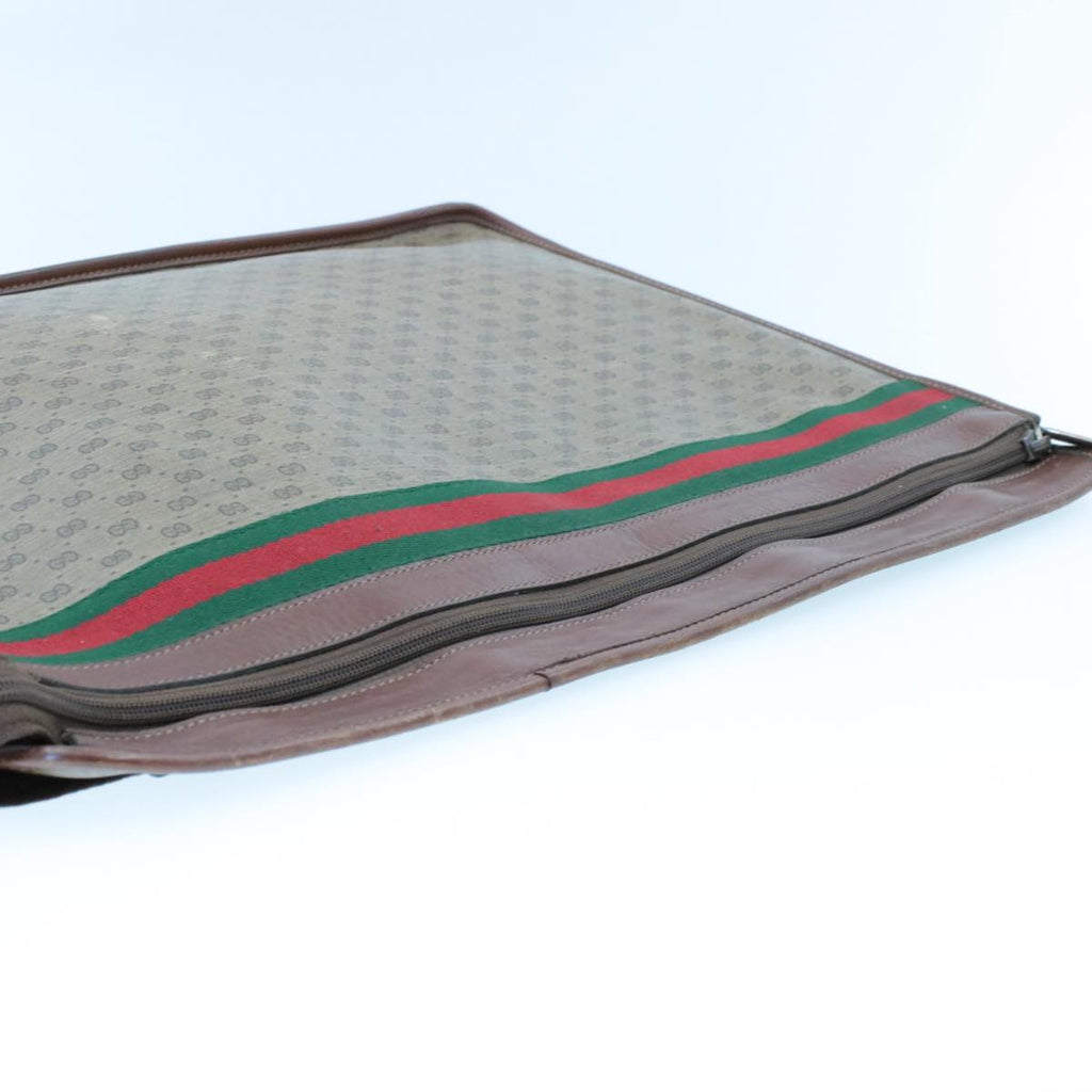 GUCCI Web Sherry Line Micro GG Canvas Clutch Bag Beige Red Green rd390