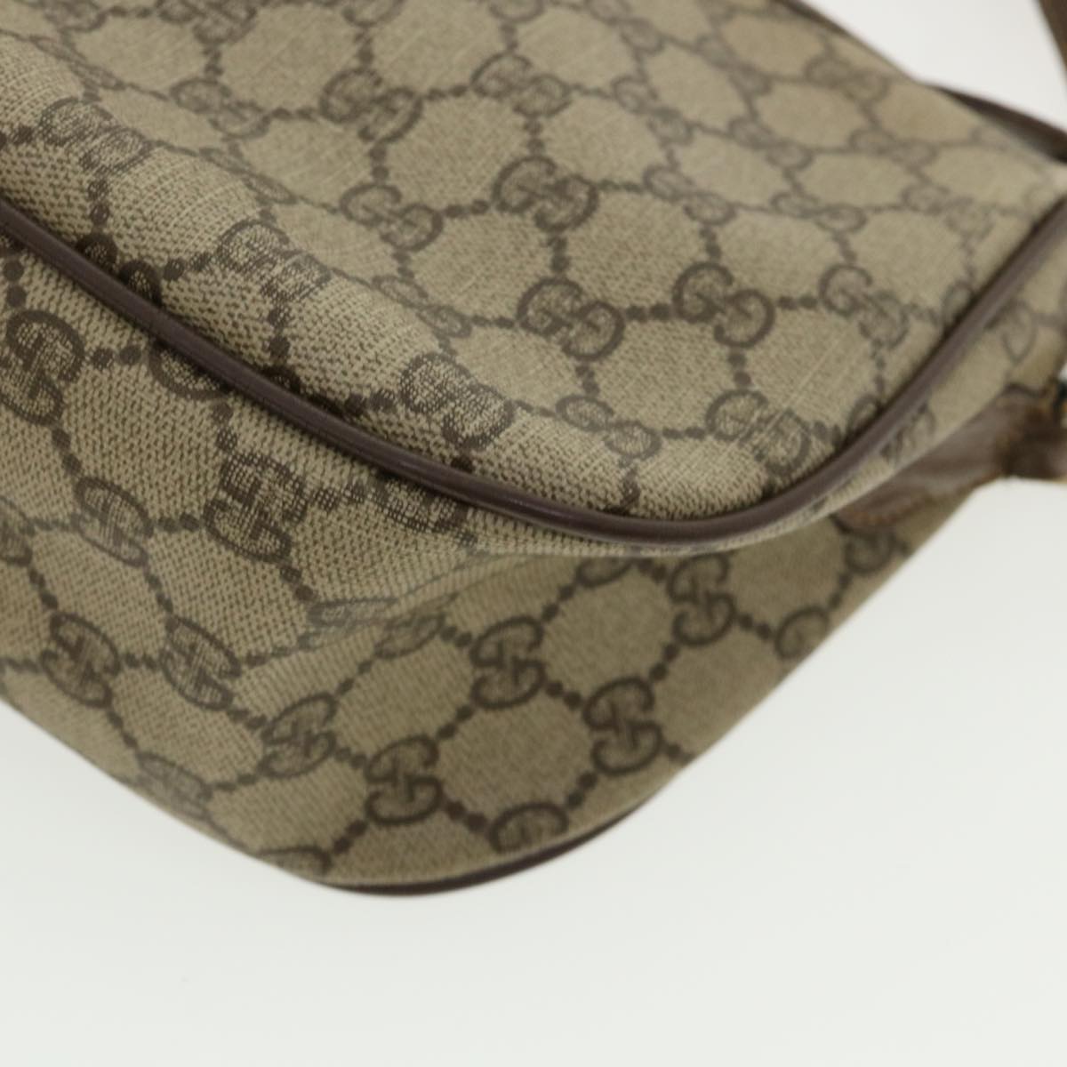 GUCCI Web Sherry Line GG Canvas Shoulder Bag PVC Leather Beige Green rd3958