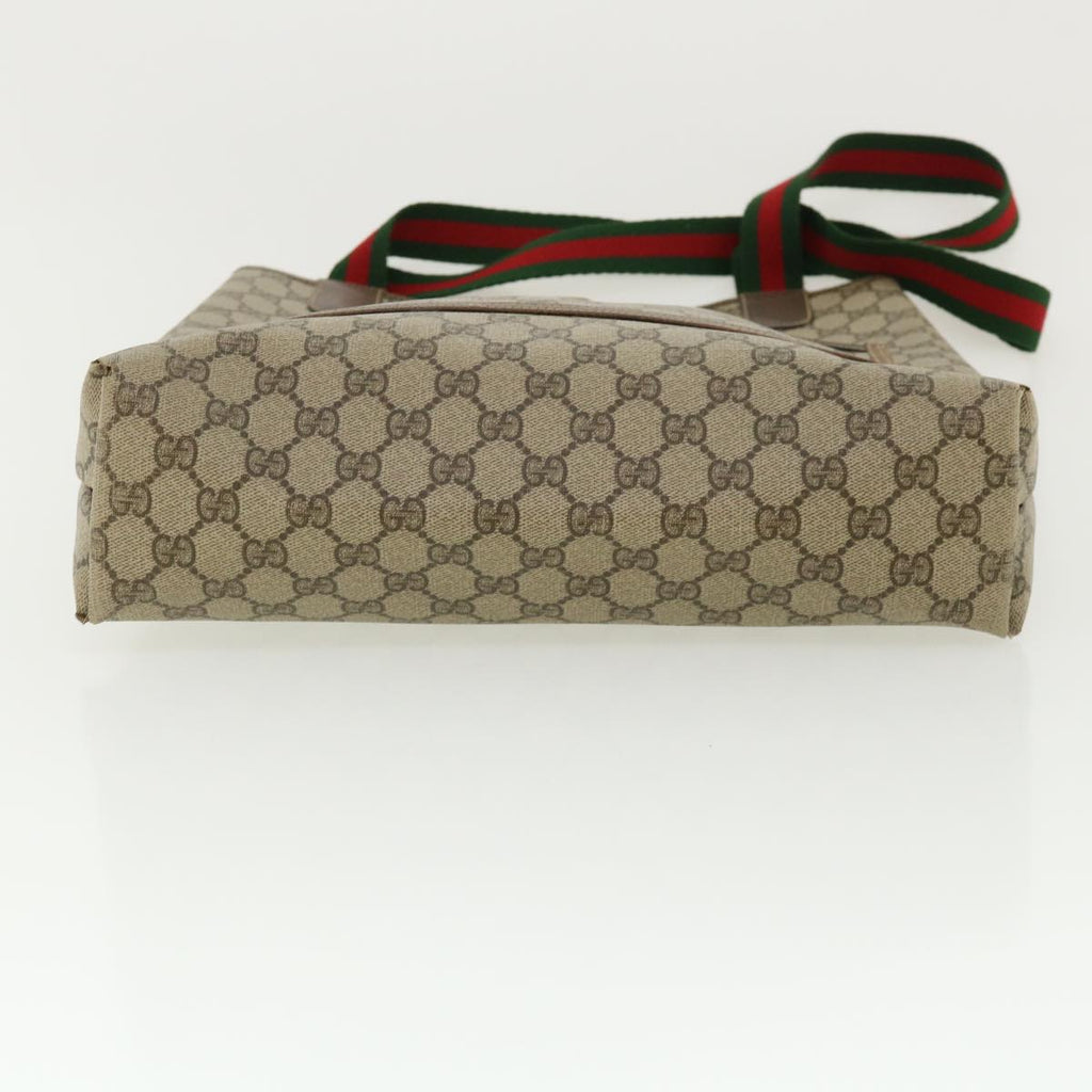 GUCCI Web Sherry Line GG Canvas Tote Bag PVC Leather Beige Green Red rd3959
