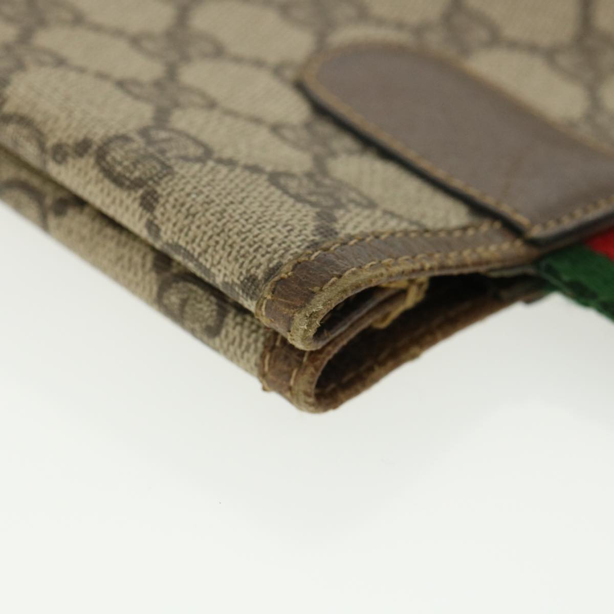 GUCCI Web Sherry Line GG Canvas Tote Bag PVC Leather Beige Green Red rd3959