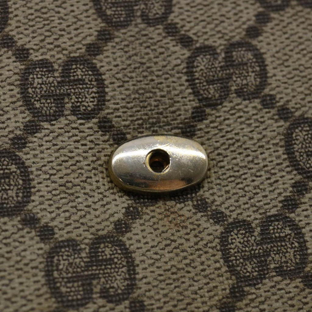 GUCCI Web Sherry Line GG Canvas Shoulder Bag PVC Leather Beige Green rd3964