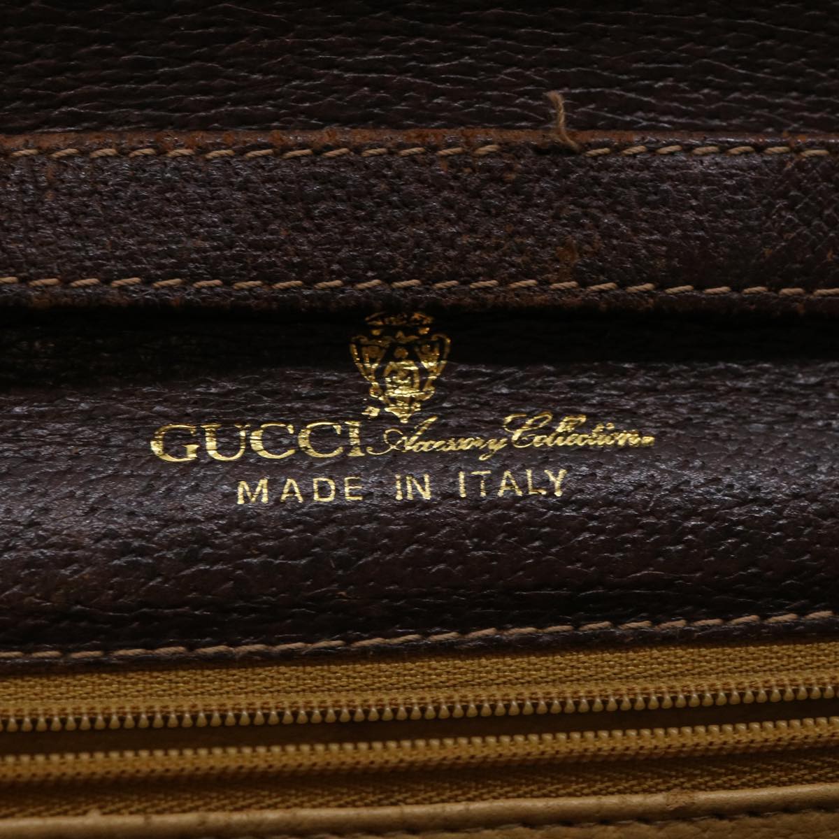 GUCCI Web Sherry Line GG Canvas Shoulder Bag PVC Leather Beige Green rd3964