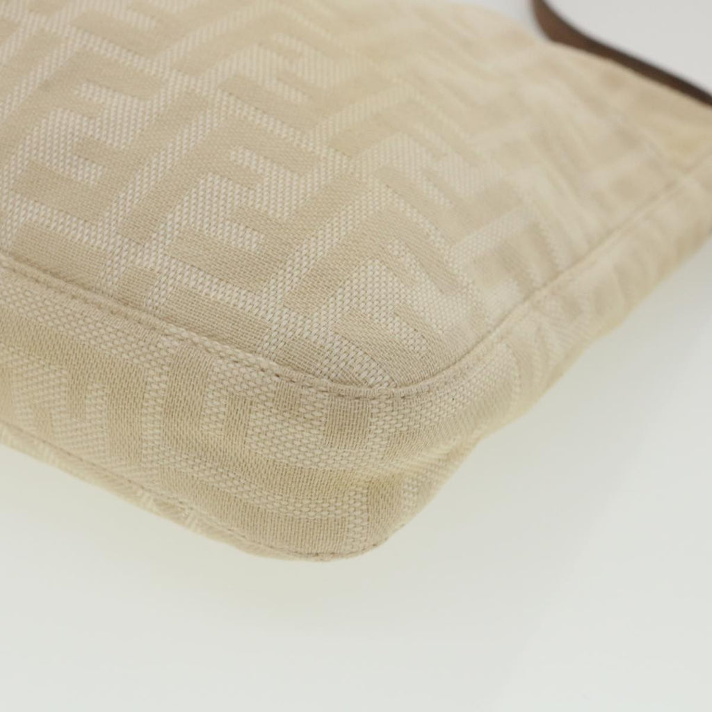 FENDI Mamma Baguette Zucca Canvas Shoulder Bag Beige rd3993
