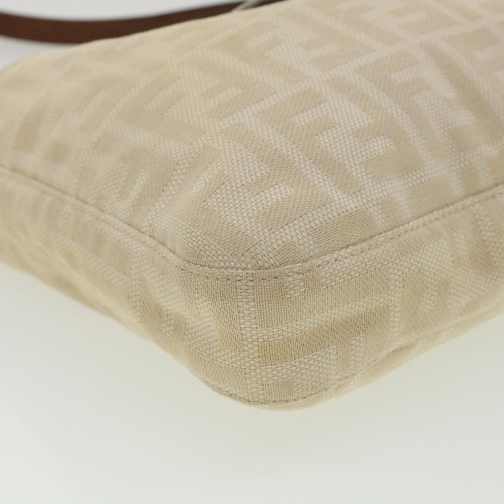 FENDI Mamma Baguette Zucca Canvas Shoulder Bag Beige rd3993