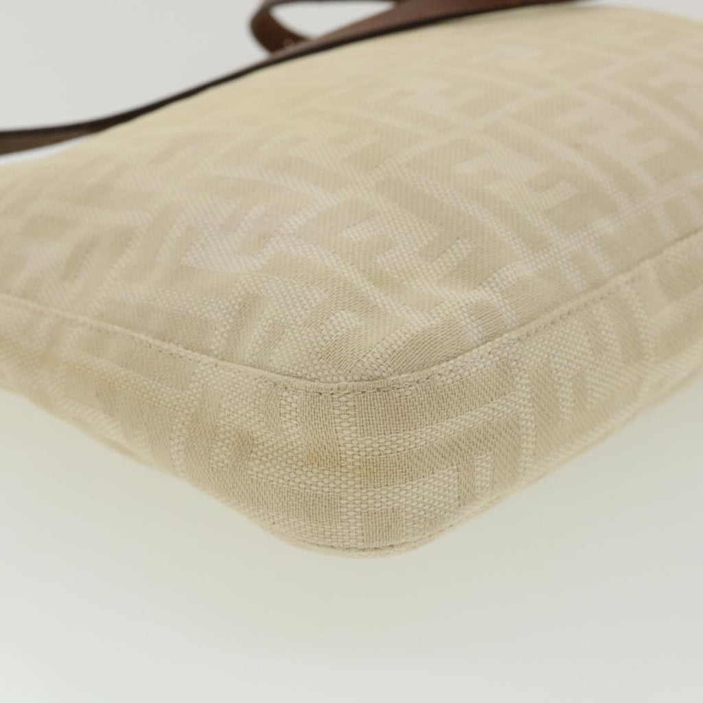 FENDI Mamma Baguette Zucca Canvas Shoulder Bag Beige rd3993