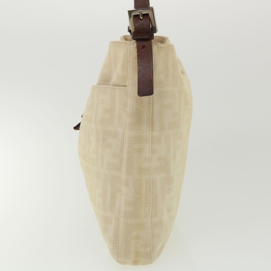FENDI Mamma Baguette Zucca Canvas Shoulder Bag Beige rd3993