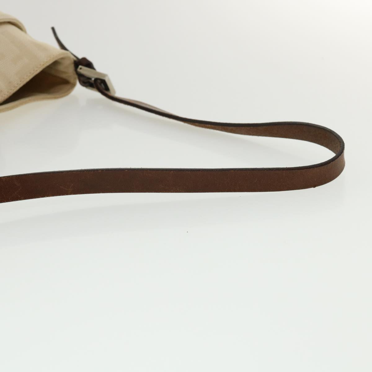 FENDI Mamma Baguette Zucca Canvas Shoulder Bag Beige rd3993