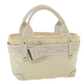 FENDI Zucca Canvas Hand Bag Nylon Leather White rd3994