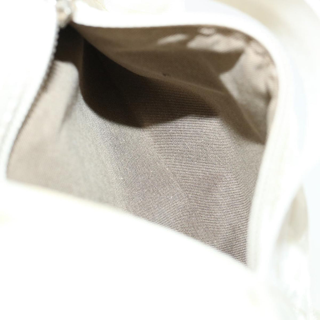 FENDI Zucca Canvas Hand Bag Nylon Leather White rd3994