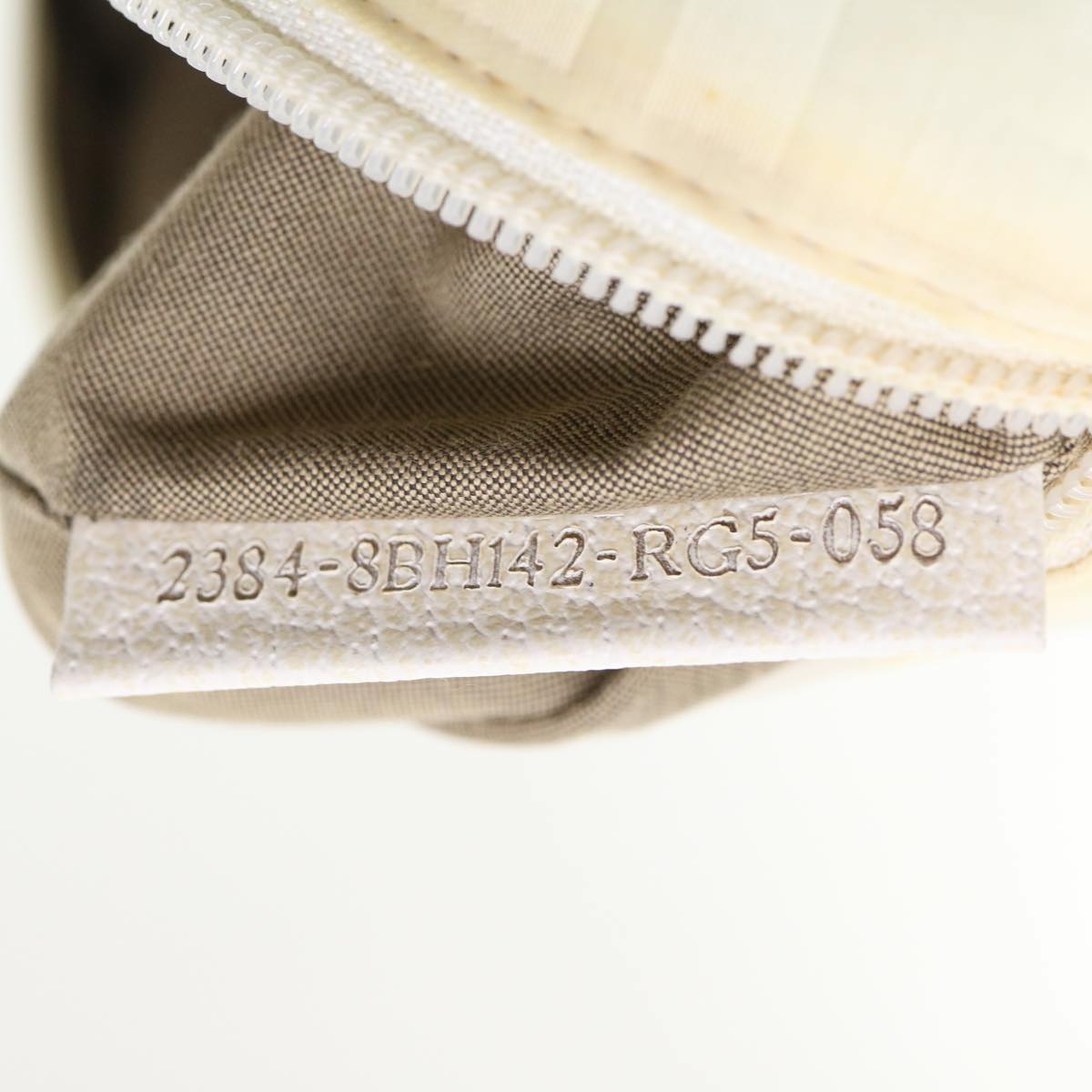 FENDI Zucca Canvas Hand Bag Nylon Leather White rd3994