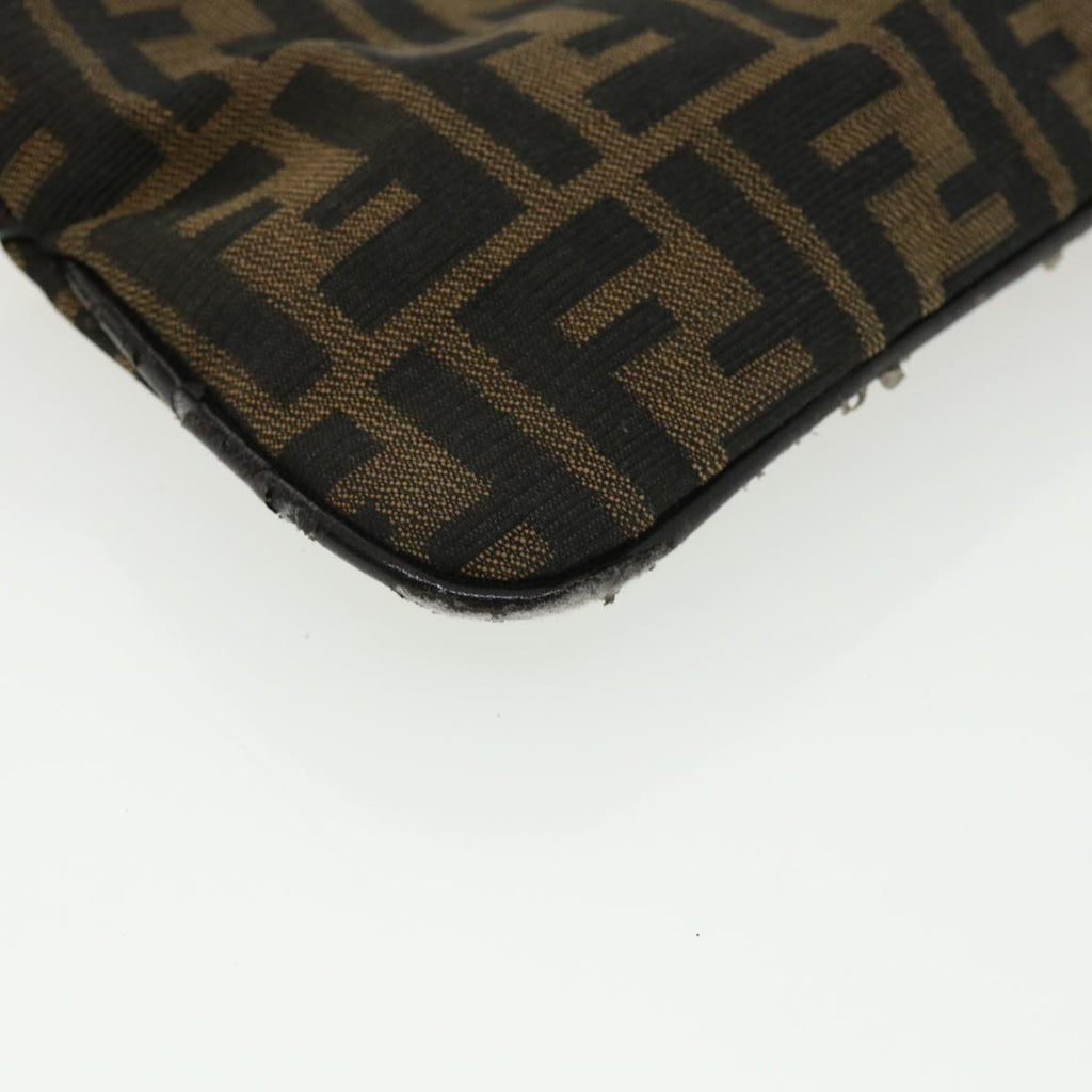 FENDI Zucca Canvas Shoulder Bag Brown Black rd4161