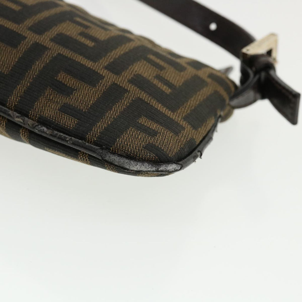 FENDI Zucca Canvas Shoulder Bag Brown Black rd4161