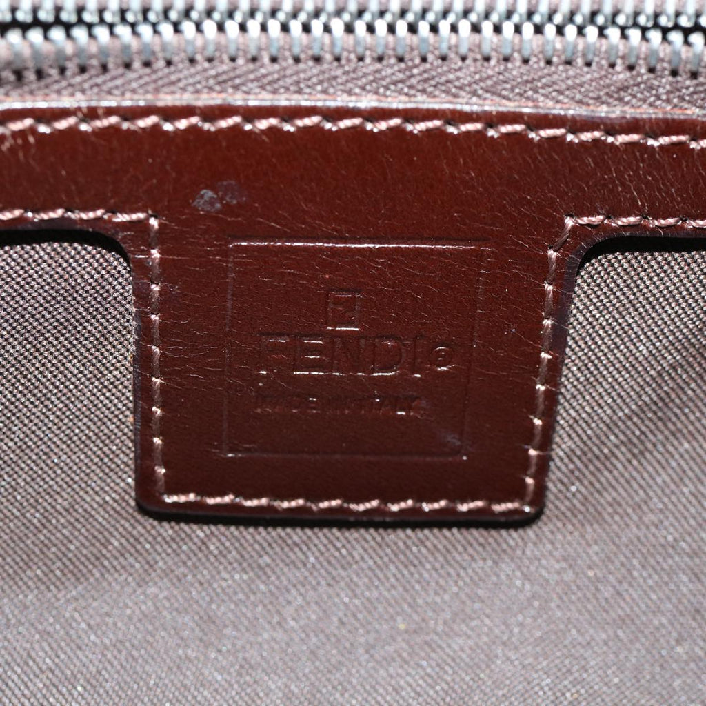 FENDI Zucca Canvas Shoulder Bag Brown Black rd4161