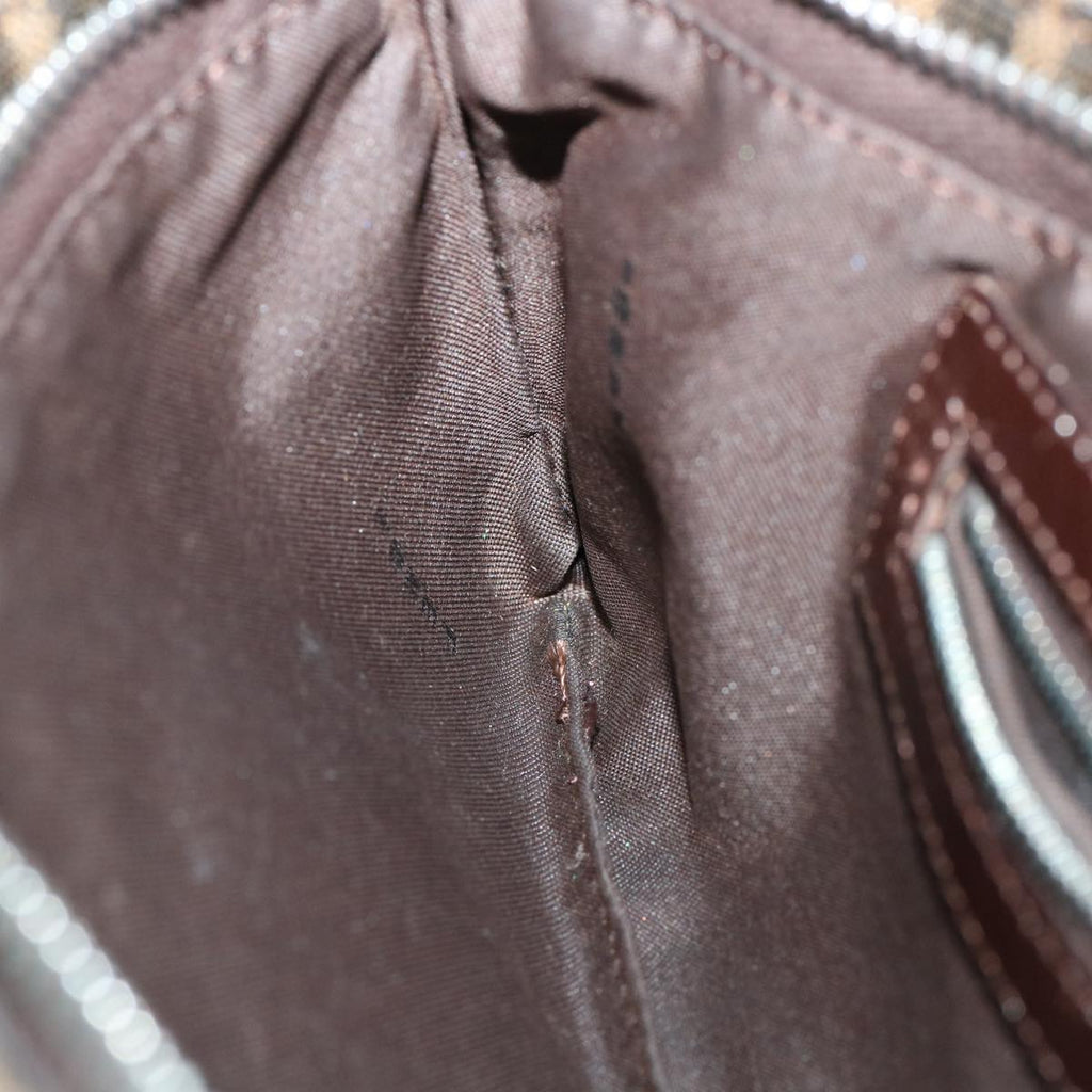 FENDI Zucca Canvas Shoulder Bag Brown Black rd4161