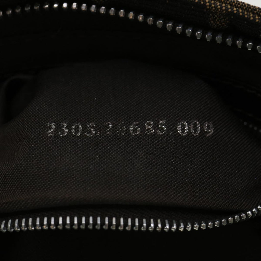 FENDI Zucca Canvas Shoulder Bag Brown Black rd4161