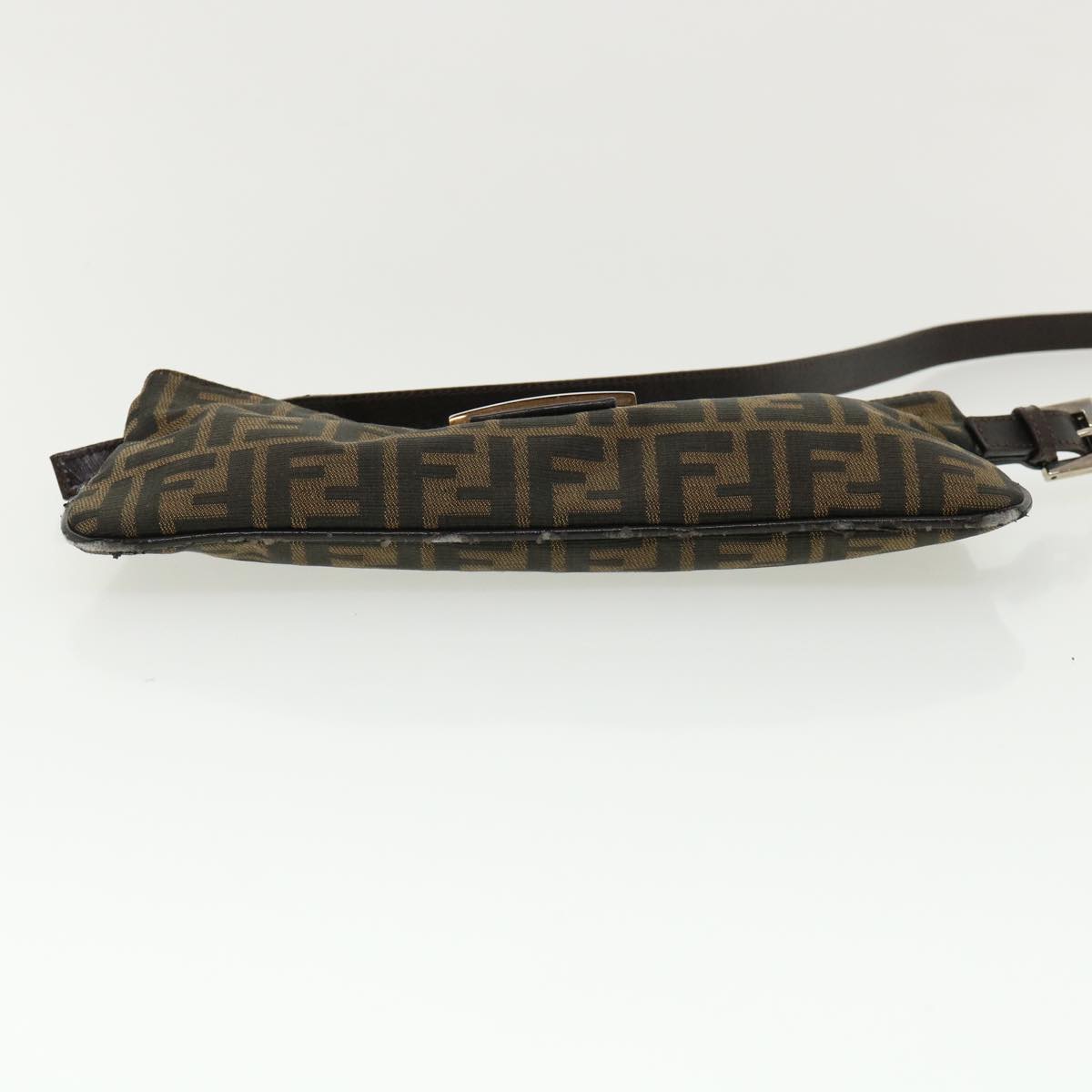 FENDI Zucca Canvas Shoulder Bag Brown Black rd4161