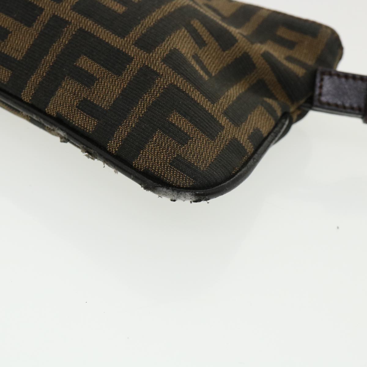 FENDI Zucca Canvas Shoulder Bag Brown Black rd4161