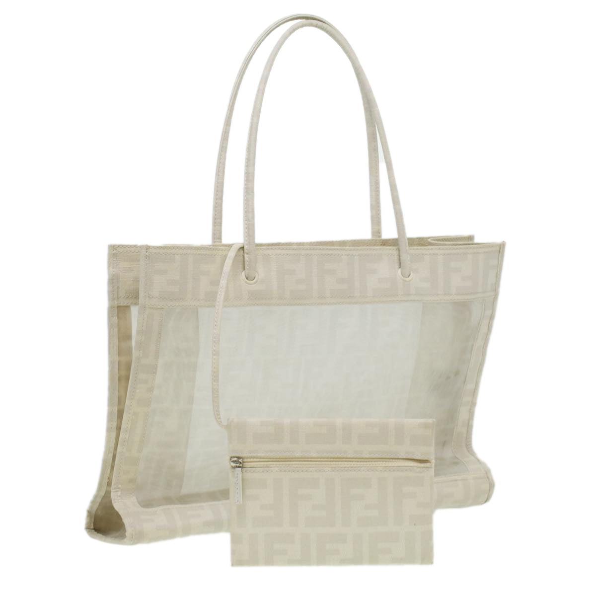 FENDI Zucca Canvas Tote Bag White rd4162
