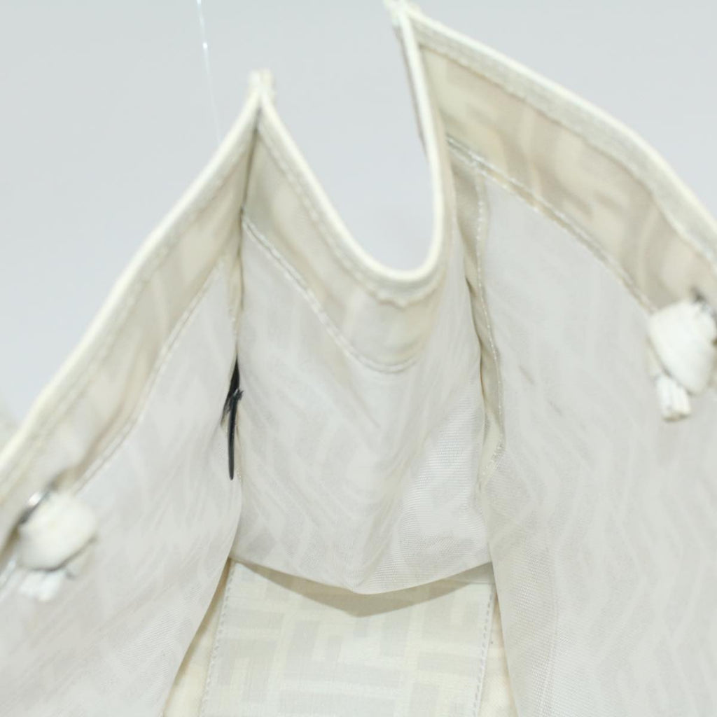 FENDI Zucca Canvas Tote Bag White rd4162