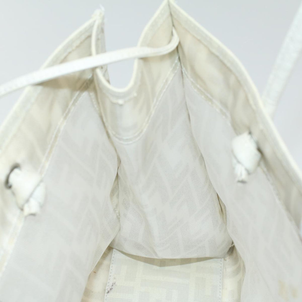 FENDI Zucca Canvas Tote Bag White rd4162